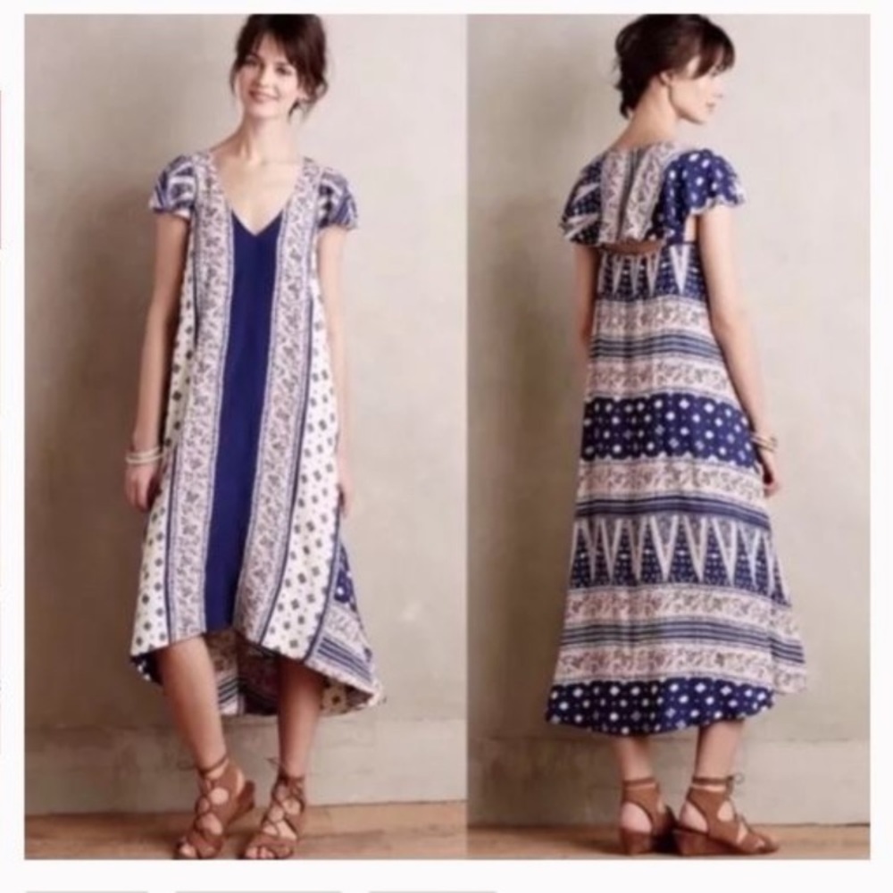 Maeve hi-lo maxi dress